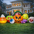 10FT Halloween Inflatable Pumpkin & Ghost Combo – LED Yard Decor