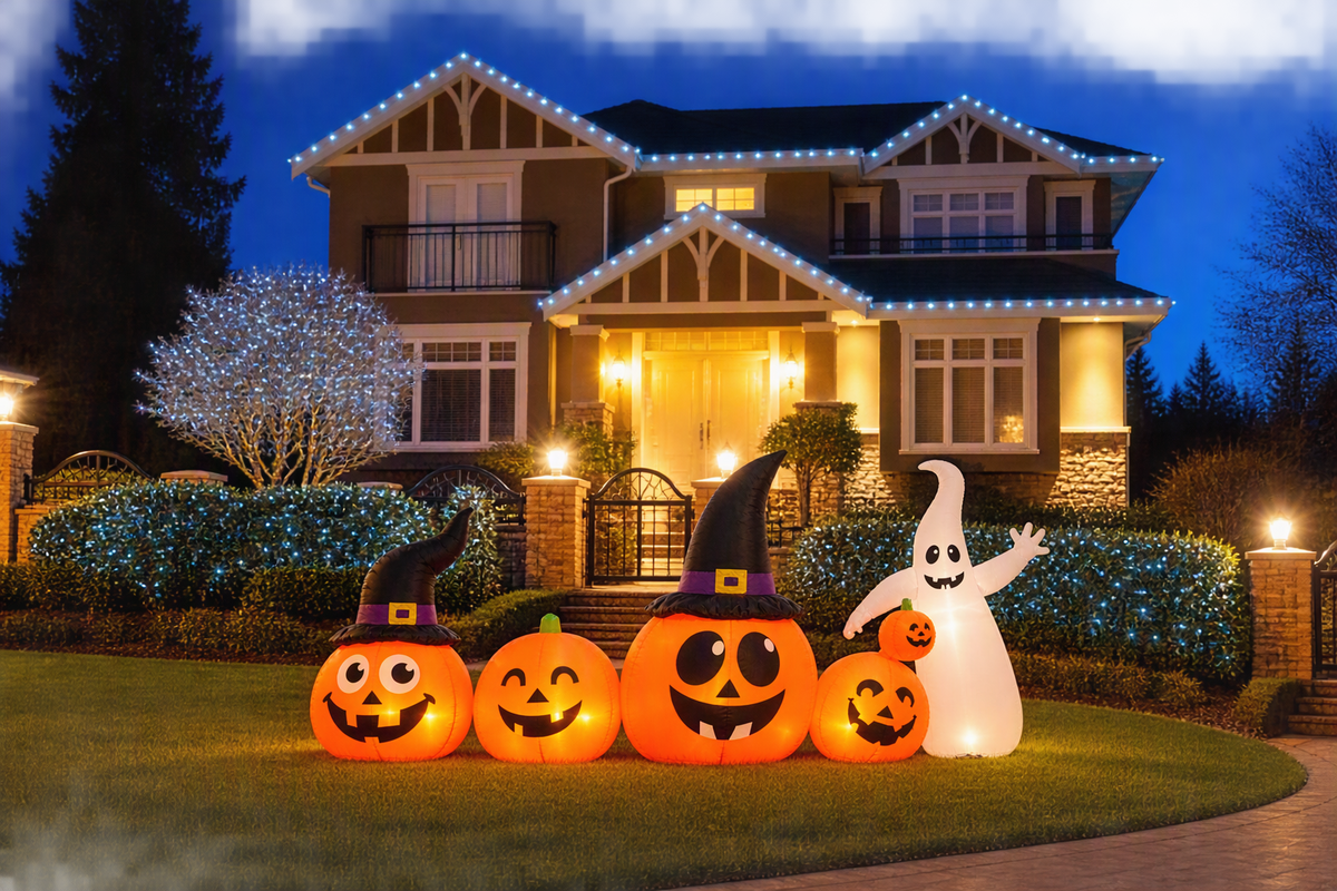 8ft Pumpkin & Ghost Inflatable